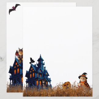 Papier Maison hantée d'Halloween Chats et un peu de plais