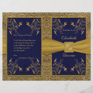 Papier Majestic Navy et Gold Wedding Program