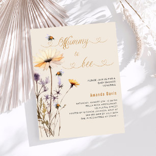 Papier Maman à être fleur sauvage baby shower budget beig