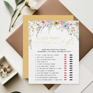 Papier Maman ou papa fille Baby shower Fleur sauvage Jeu
