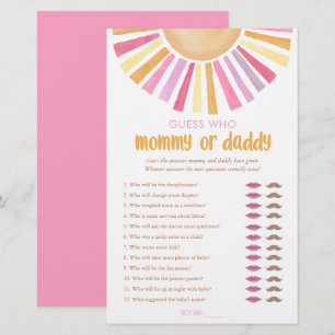 Papier Maman ou papa jeu devine qui soleil fille boho