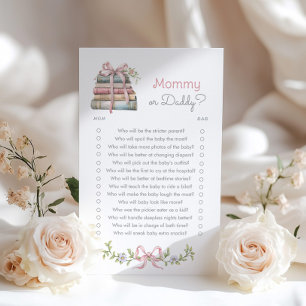 Papier Maman ou papa Pink Bow fleur sauvage Storybook jeu