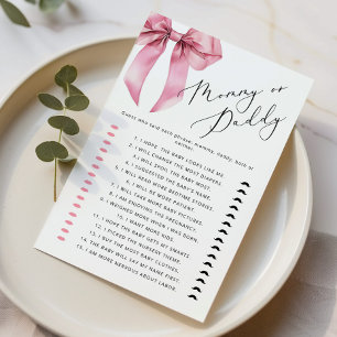 Papier Maman ou papa Pink Bow Guess Qui joue