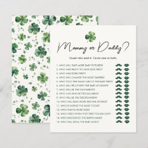Papier Maman ou papa St. Patrick's Day Baby shower Jeu