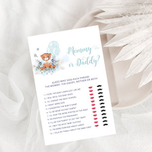 Papier Maman ou papa Teddy Bear Baby shower Jeu