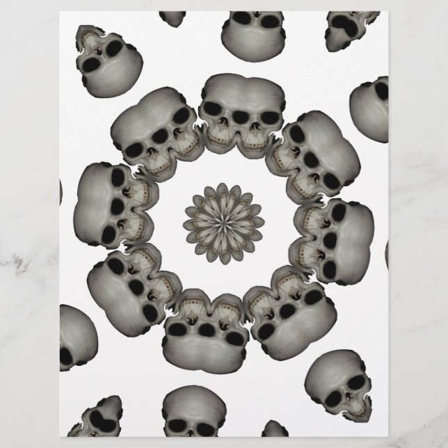 Papier Mandala, le crâne humain déplaisant (Devant)