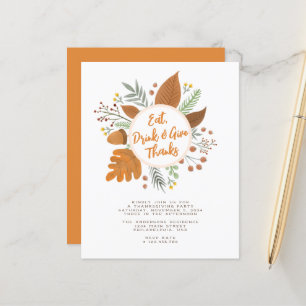 Papier Mangez Boire et donnez Merci Thanksgiving Wreath P