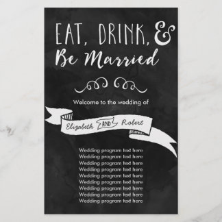 Papier Mangez, buvez et soyez marié Mariage de tableau de