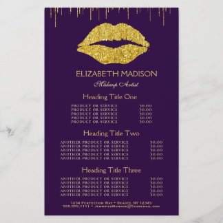 Papier Maquillage Artistes Gold Glam Lips Services et pri