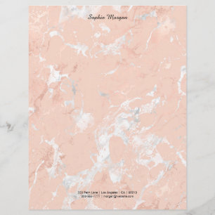Papier Marbre or rose, Nom/Coordonnées en noir, Vs 2