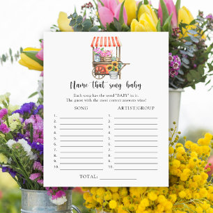 Papier Marché de fleurs Baby Shower - Nom de cette chanso