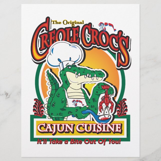 Papier Mardi gras Cajun Crocodile (Devant)