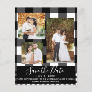 Papier Mariage à carreaux noirs et blancs Photo Enregistr