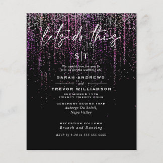 Papier Mariage à faible budget Edgy Magenta Parties scint
