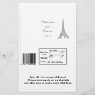 Papier Mariage à Paris Grand Bar Wrapper de Hershey