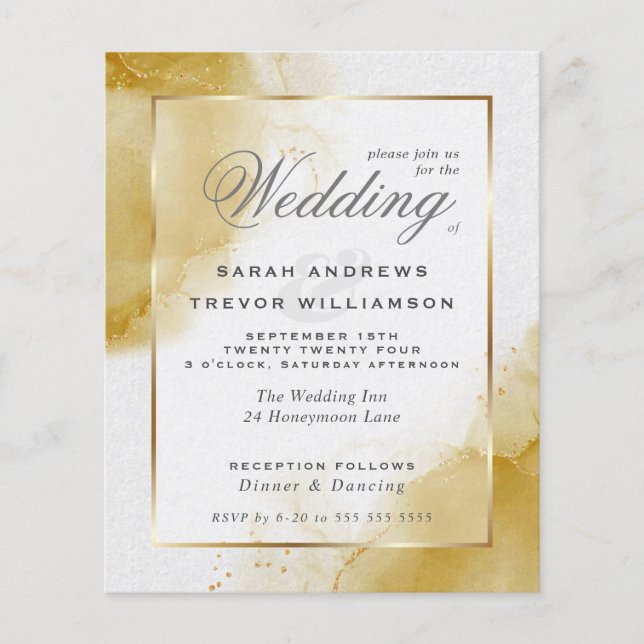Papier Mariage à petit budget Tuscany Or Jaune Marbre Abs (Devant)