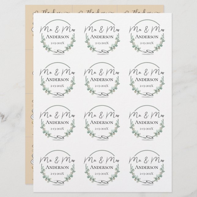 Papier Mariage à thé (Devant / Derrière)