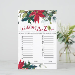 Papier Mariage A-Z Noël Poinsettia jeu nuptiale
