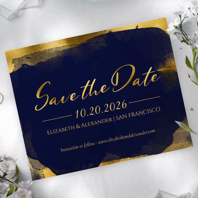 Papier Mariage Abstrait Enregistrer la date Invitations | (Créateur téléchargé)