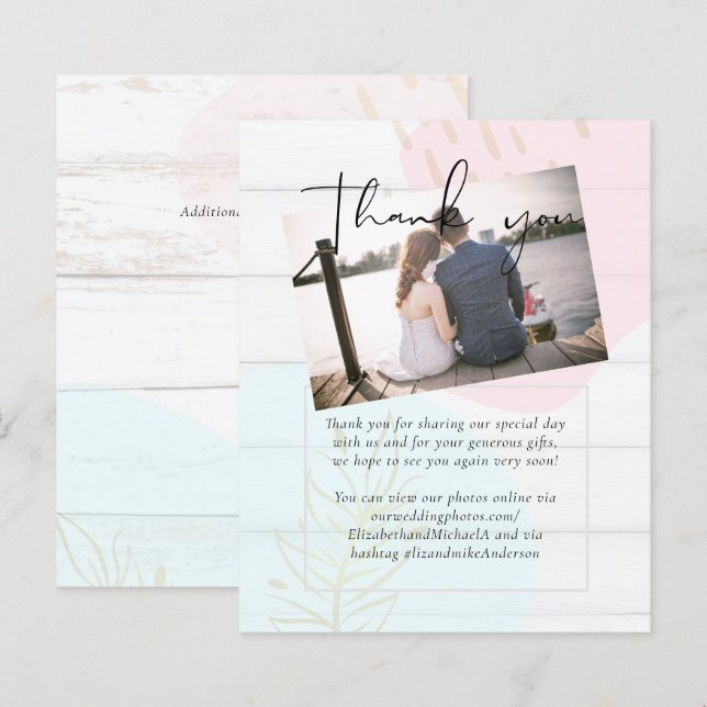 Papier Mariage Abstrait moderne scandinave japonais (Devant / Derrière)