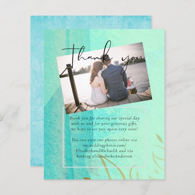 Papier Mariage Abstrait moderne scandinave japonais (Devant / Derrière)