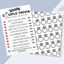 Mariage amusant Couple Trivia Jeu - Mariée vs Groo