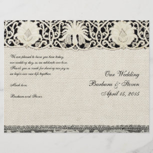 Papier Mariage Antique Dentelle Lin Blanc Classique Joli