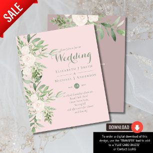 Papier Mariage au budget prévu avec Dusty Rose, Rose, Sau