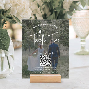 Papier Mariage Bienvenue 2 Photos et codes QR Numéro de t