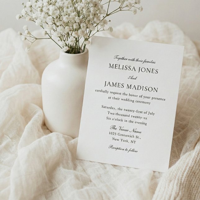 Papier Mariage Blanc de Typographie Traditionnelle Classi (Créateur téléchargé)