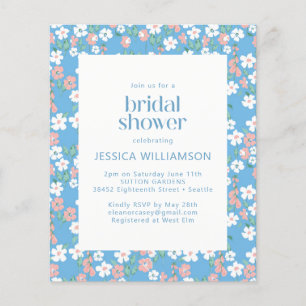 Papier Mariage Bohème Rétro Budget Fleur Bleue à Motifs F