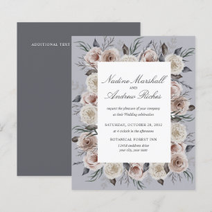 Papier Mariage Botanique Rose Poussiéreuse Gris Goth Roma