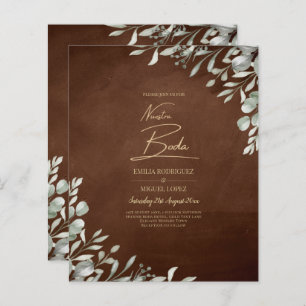 Papier Mariage Brown vert automne hiver