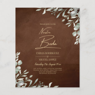 Papier Mariage Brown vert automne hiver