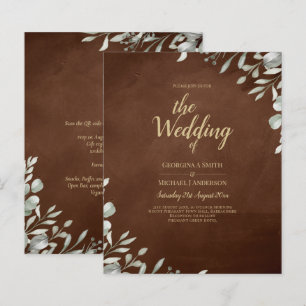 Papier Mariage Brown vert automne hiver