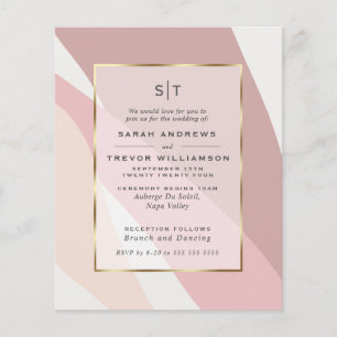 Papier Mariage budget Blush Dusty Rose or Abstrait