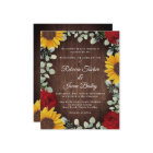 Mariage Budget du Sunflowers Eucalyptus Red Rose W