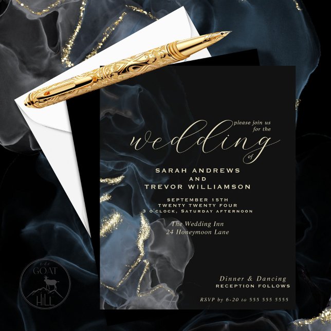 Papier Mariage Budget Dusty Blue Grey Encre d'alcool (Créateur téléchargé)