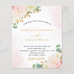 Papier Mariage Budget flush rose flacon