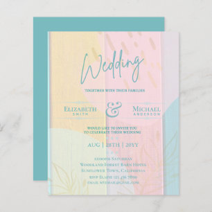 Papier Mariage BUDGET Inviter Turquoise Rose Gold Abstrai