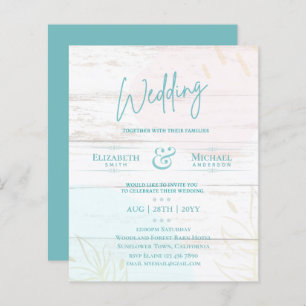 Papier Mariage BUDGET Inviter Turquoise Rose Gold Abstrai