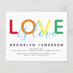 Papier MARIAGE BUDGET Love is Love Rainbow Moderne