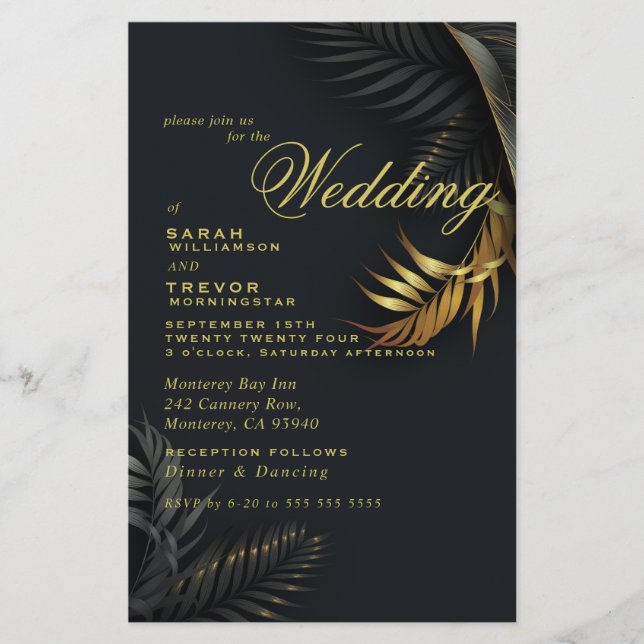 Papier Mariage Budget Merveilleux Black Et Gold Fermes (Devant)