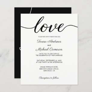 Papier Mariage budget moderne chic noir et blanc
