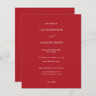 Papier Mariage Budget Red Calligraphy