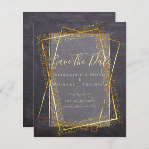 Papier MARIAGE BUDGET SAVE DATES Gold Parties scintillant