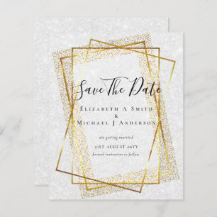 Papier MARIAGE BUDGET SAVE DATES Gold Parties scintillant