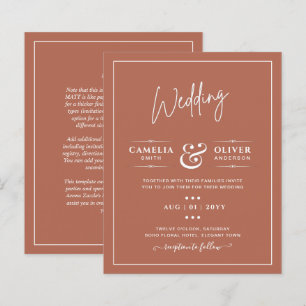 Papier MARIAGE BUDGET Terracotta Monochrome