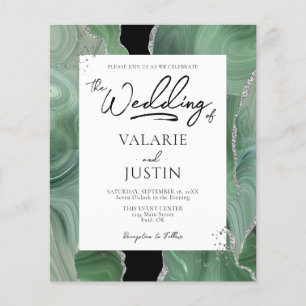 Papier Mariage budgétaire d'âge argent vert Sage en un