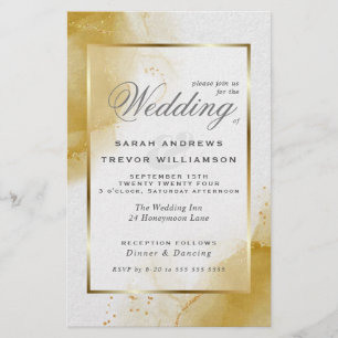 Papier Mariage budgétaire Soft Gold Abstrait marbré